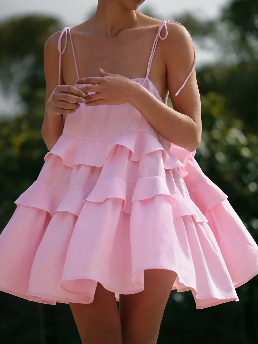 Ruffle Layered Tie Shoulder Cami Dress, image 18