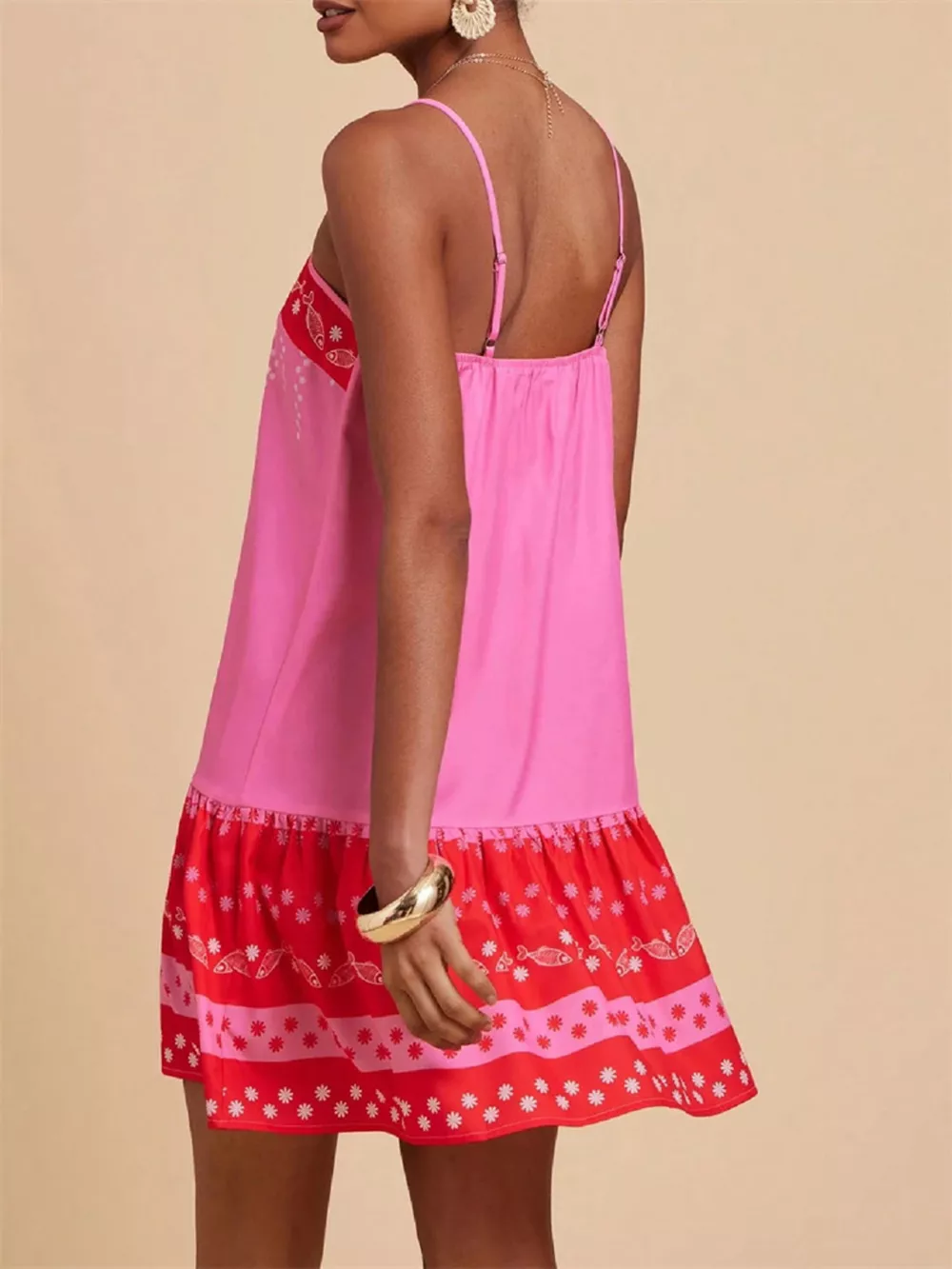 Printed Spaghetti Strap Mini Dress, image 7