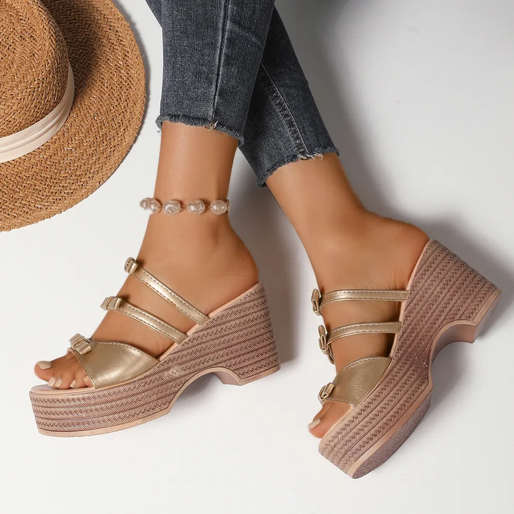 Strappy Platform Wedge Sandals, image 3