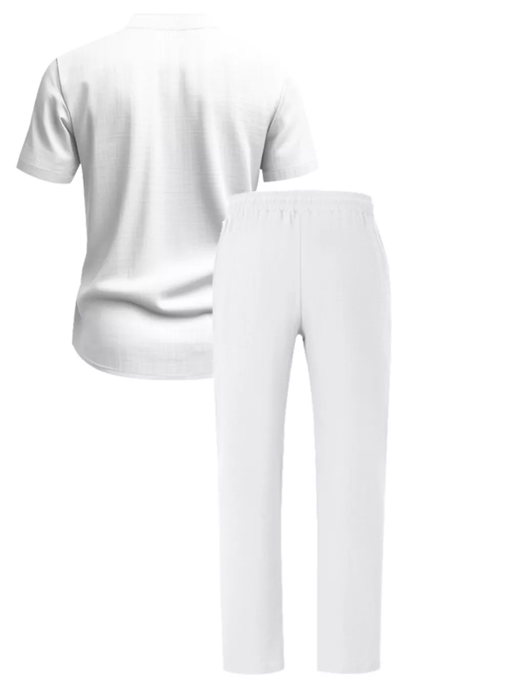 Men's Full Size Casual Button Up Short Sleeve Shirt and Pants Set Plus Size, image 8