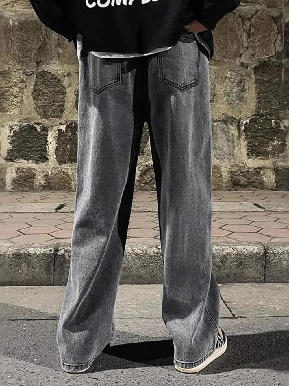 Men's Full Size Drawstring Wide Leg Jeans Plus Size, image 9