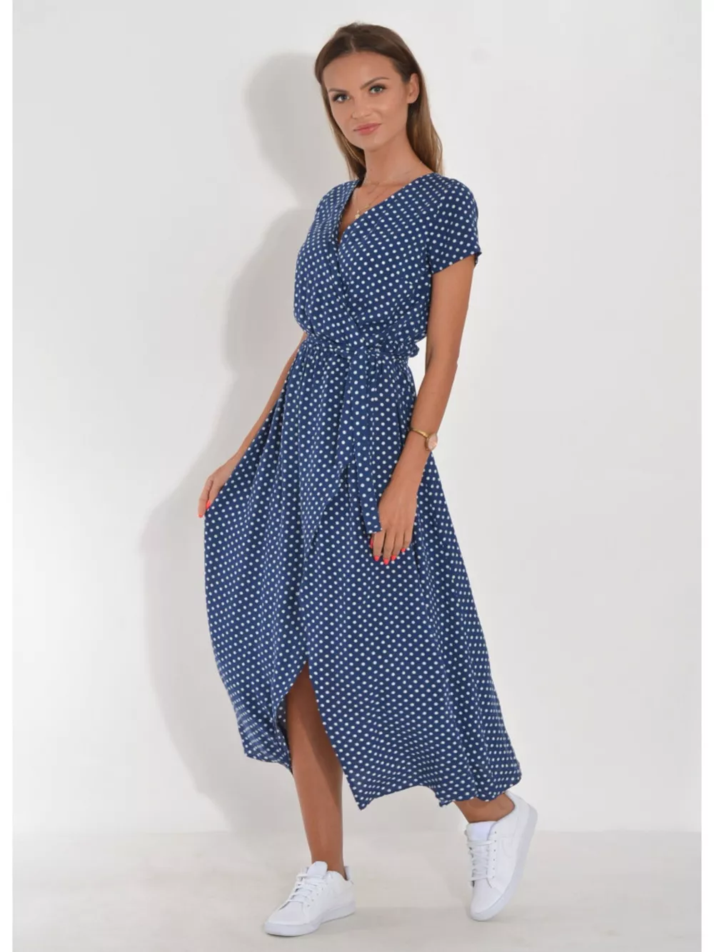 Surplice Short Sleeve Midi Dress, image 22