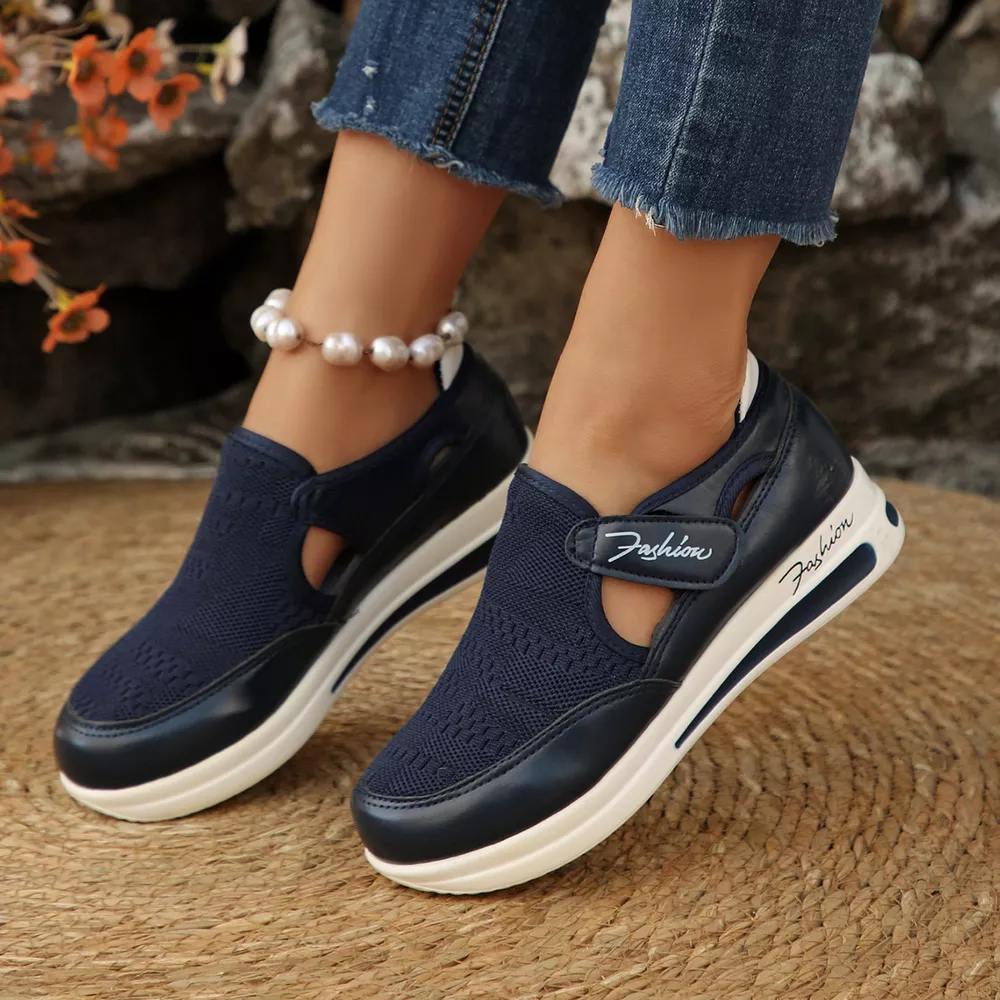Breathable Mesh Wedge Sneakers, image 9