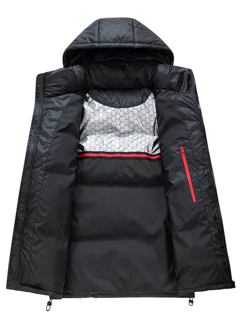 Men's Full Size Hooded Padded Puffer Jacket Plus Size, image 3