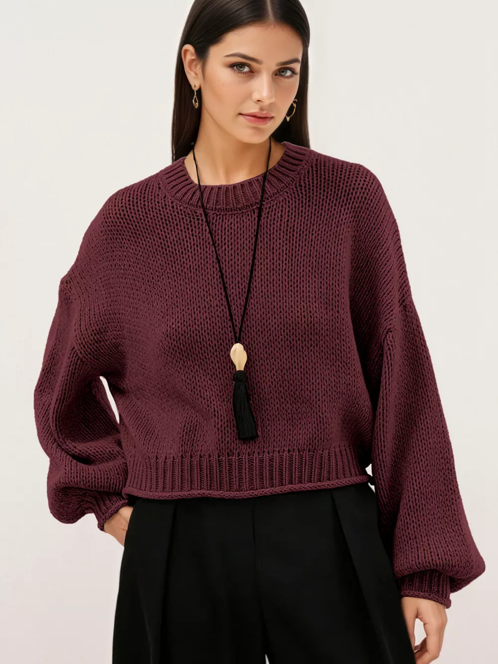 Oversized Chunky Knit Sweater, image 6