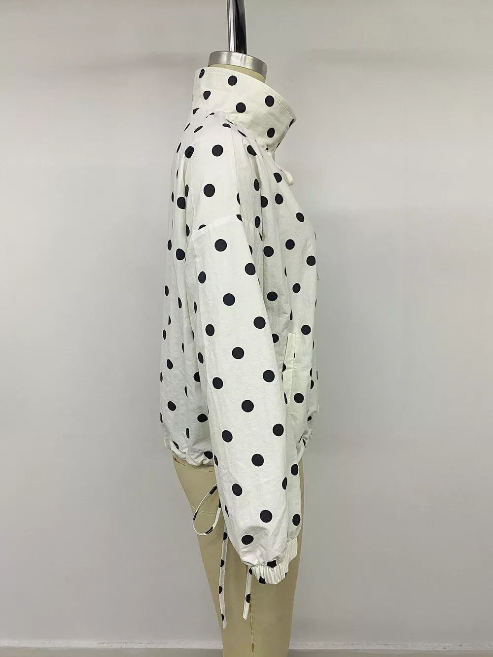 Polka Dot Stand-Collar Casual Jacket, image 14