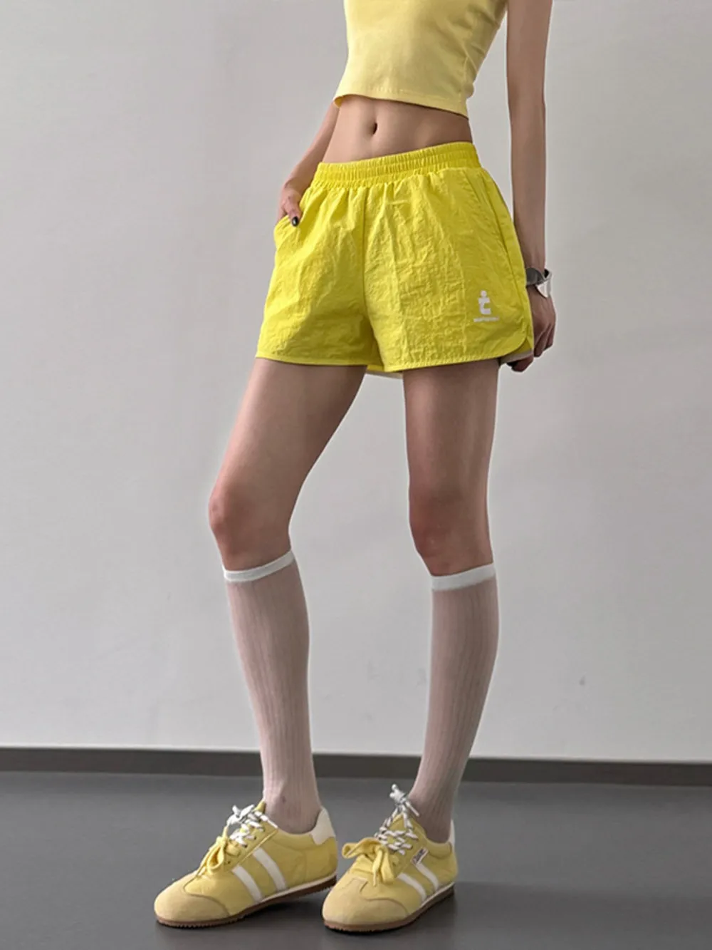 Elastic Waist Shorts with Pockets, image 6