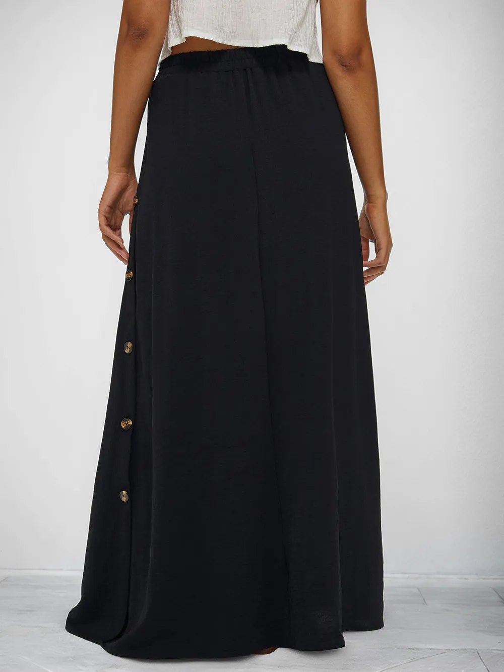 High Waist Maxi Skirt with Pockets, image 4