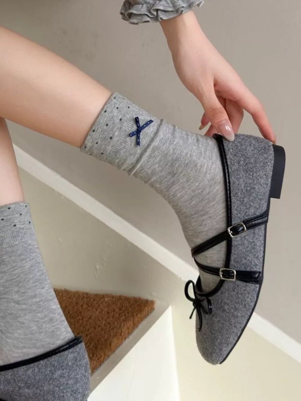 Polka Dot Crew Socks, image 7