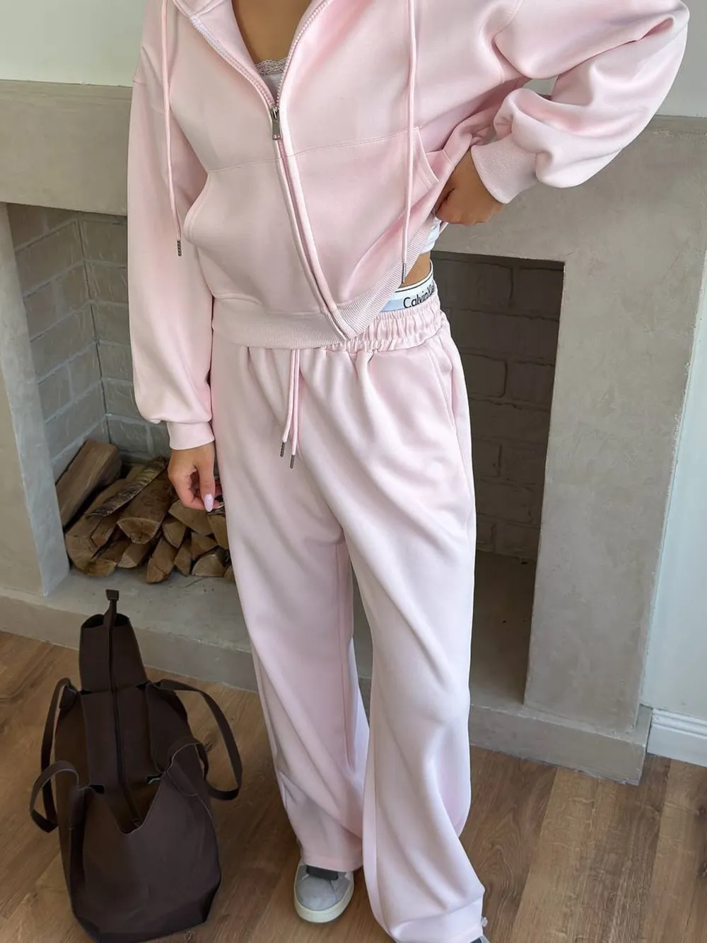 Zip Up Drawstring Hoodie and Pants Set, image 7