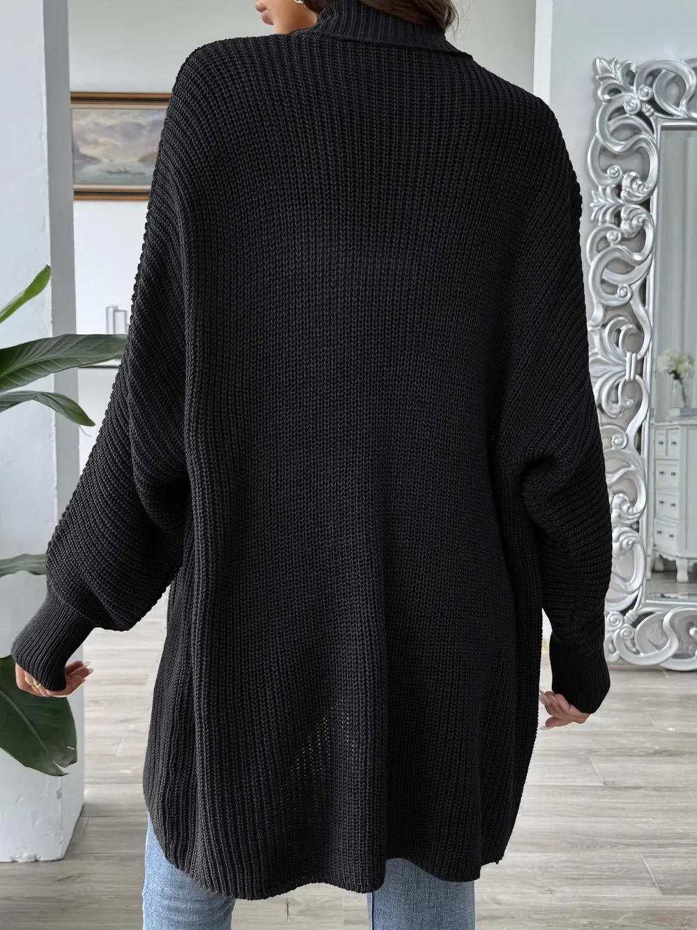 Oversized Knit Open Front Cardigan, image 11