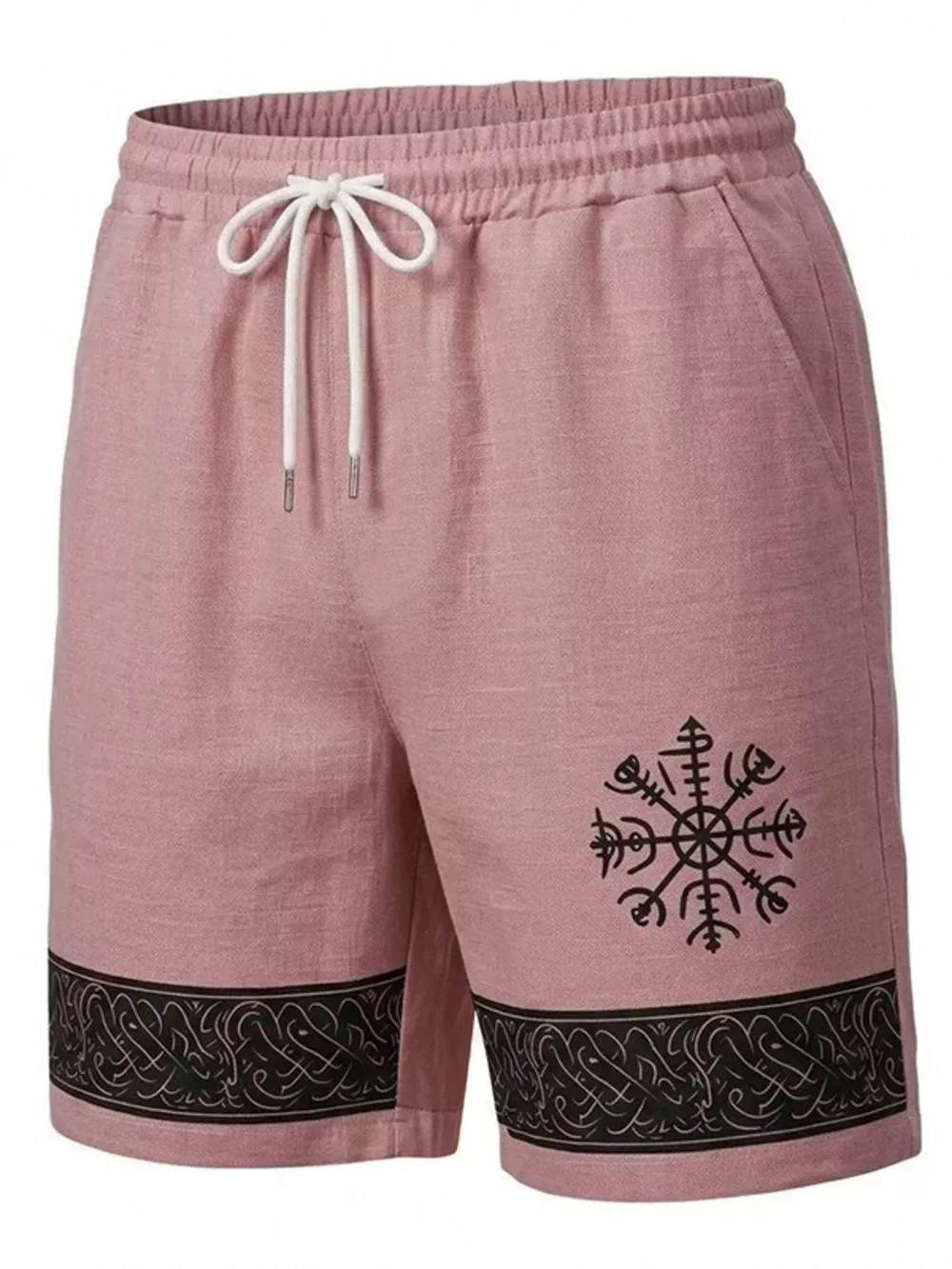 Men's Full Size Linen Blend Drawstring Shorts Plus Size, image 12