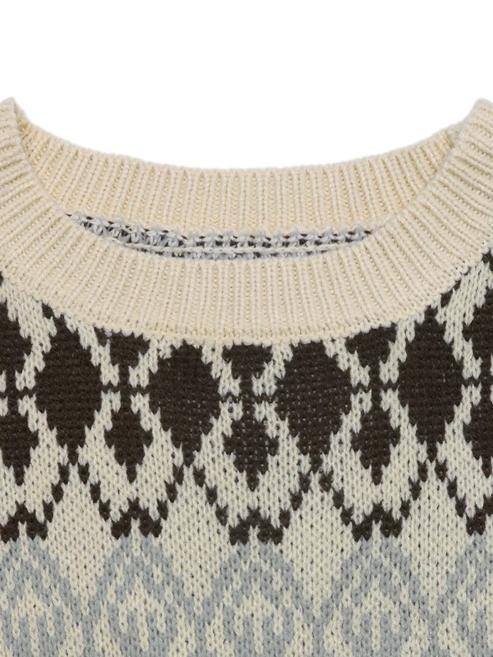 Fair Isle Pattern Crew Neck Sweater, image 8