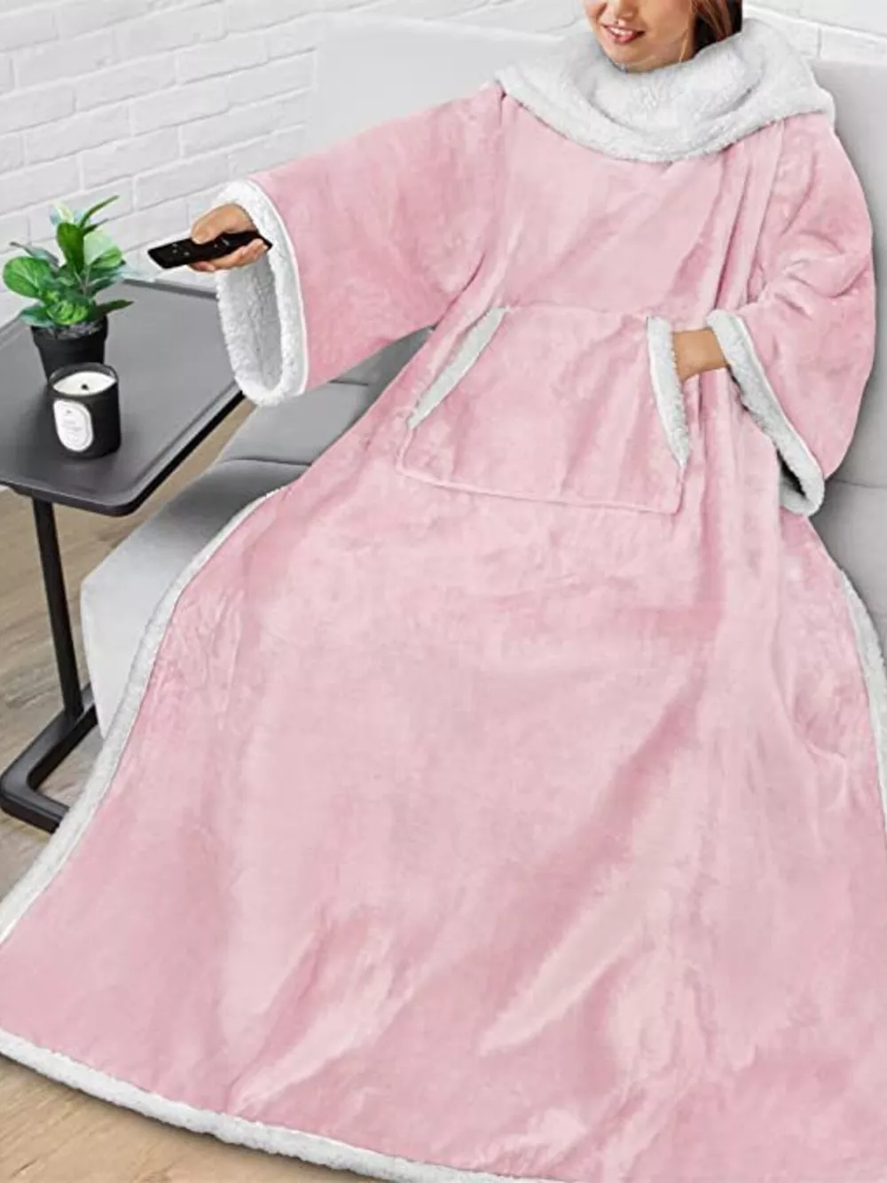 Oversized Wearable Blanket Hoodie Lounge Nightgown, image 7