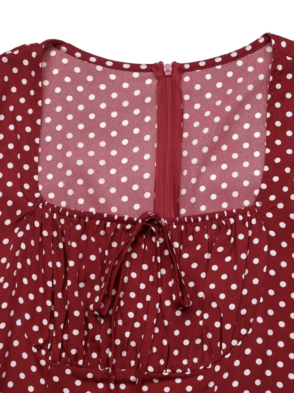Square Neck Polka Dot Long Sleeve Maxi Dress, image 8