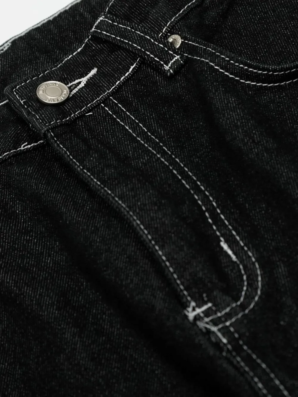 Men's Wide-Leg Contrast Stitch Jeans, image 4