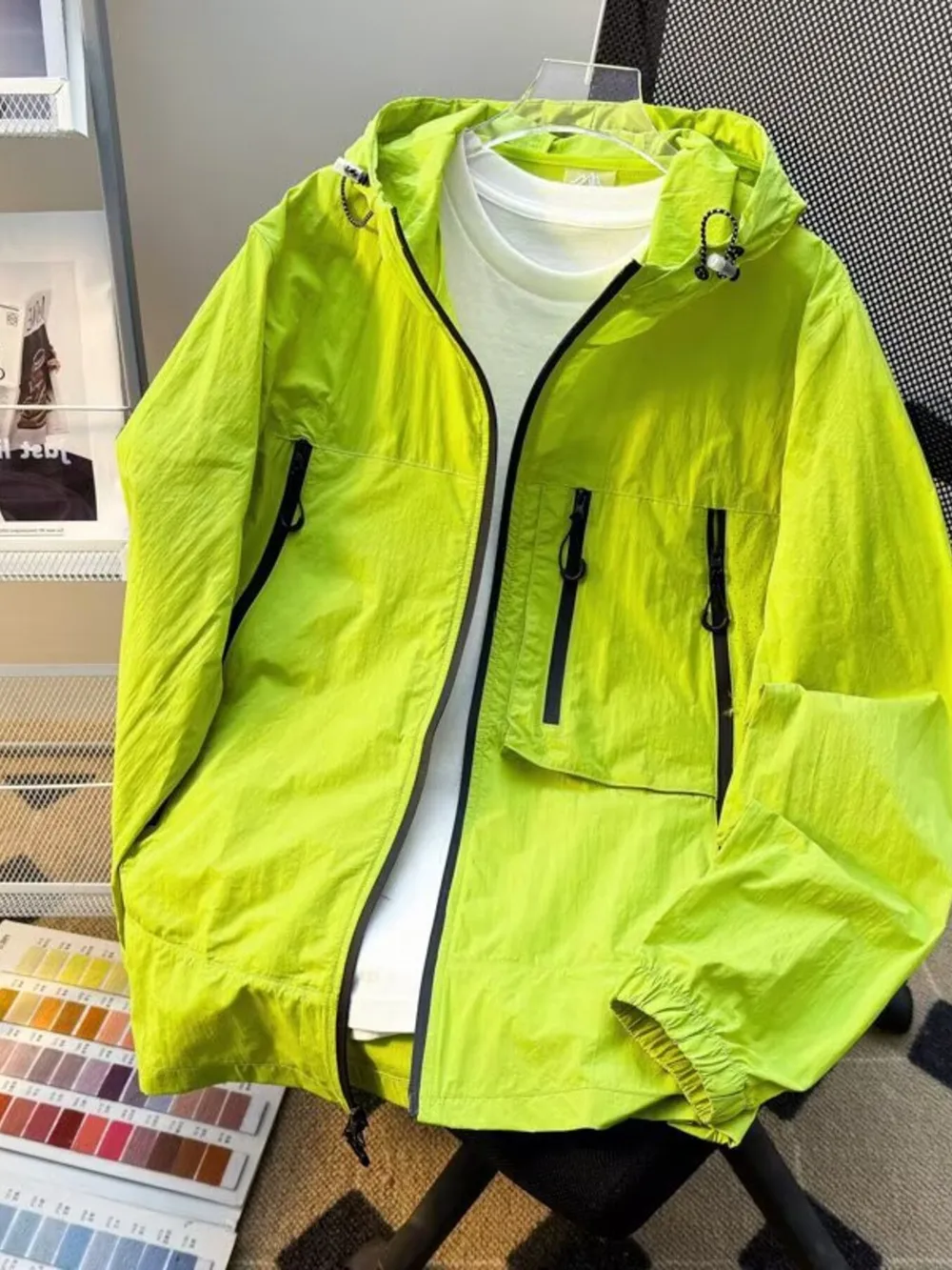 Men's Plus Size Lightweight Hooded Windbreaker Jacket, image 11