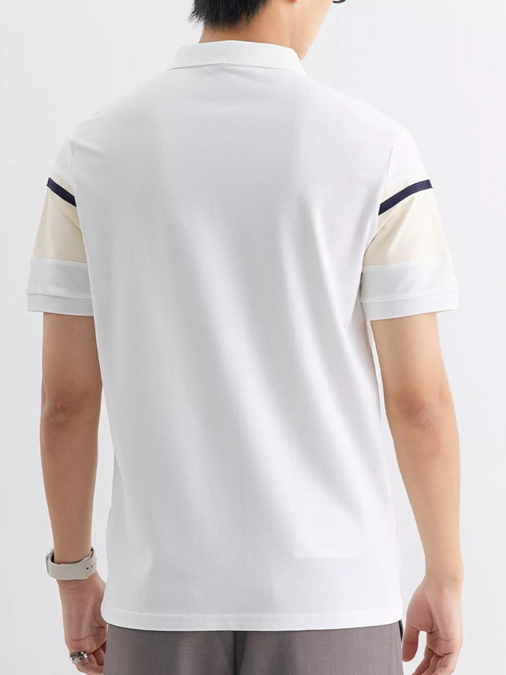 Men's Plus Size Color Block Polo Shirt, image 4
