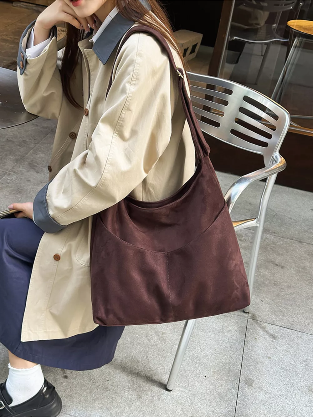 Solid Color Shoulder Bag, image 6