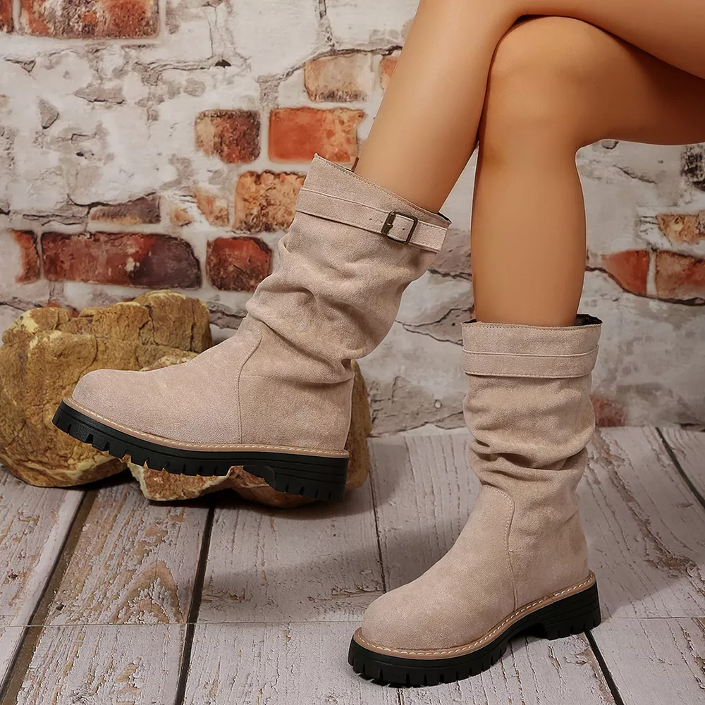 Buckle Accent Slouch Boots, image 7