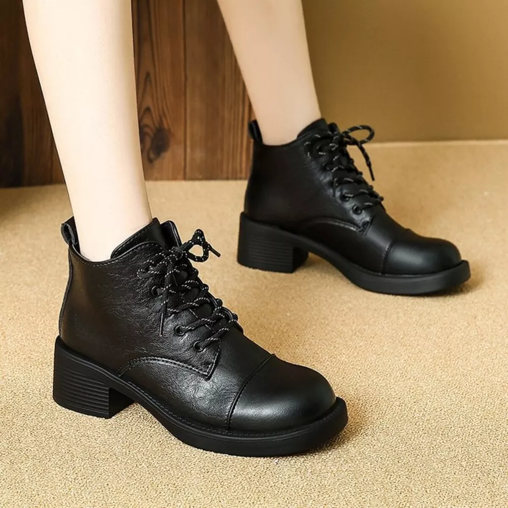 Round Toe Block Heels Boots, image 8