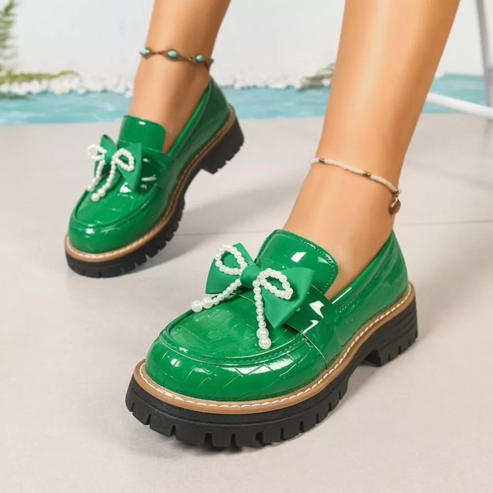 Round Toe Platform Loaferss, image 3