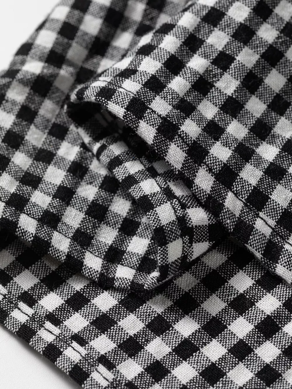 Plaid Shirred Cuff Long Sleeve Round Neck Blouse, image 12