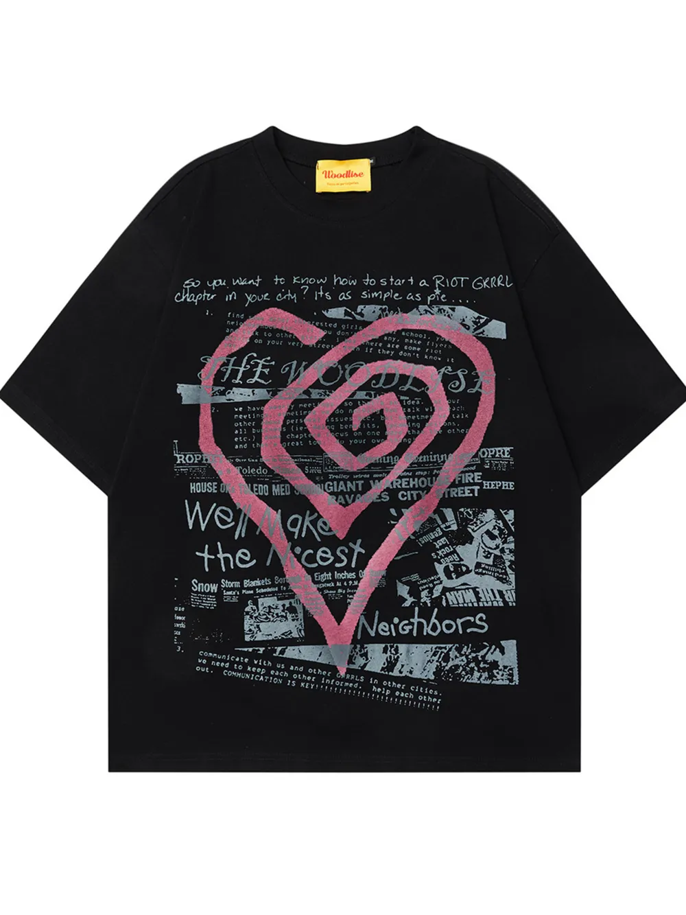 Men's Heart Graphic Round Neck Short Sleeve T-Shirt