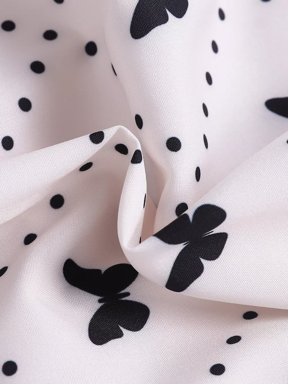 Children's Butterfly Print Lace Trim Peter Pan Collar Dress, image 7