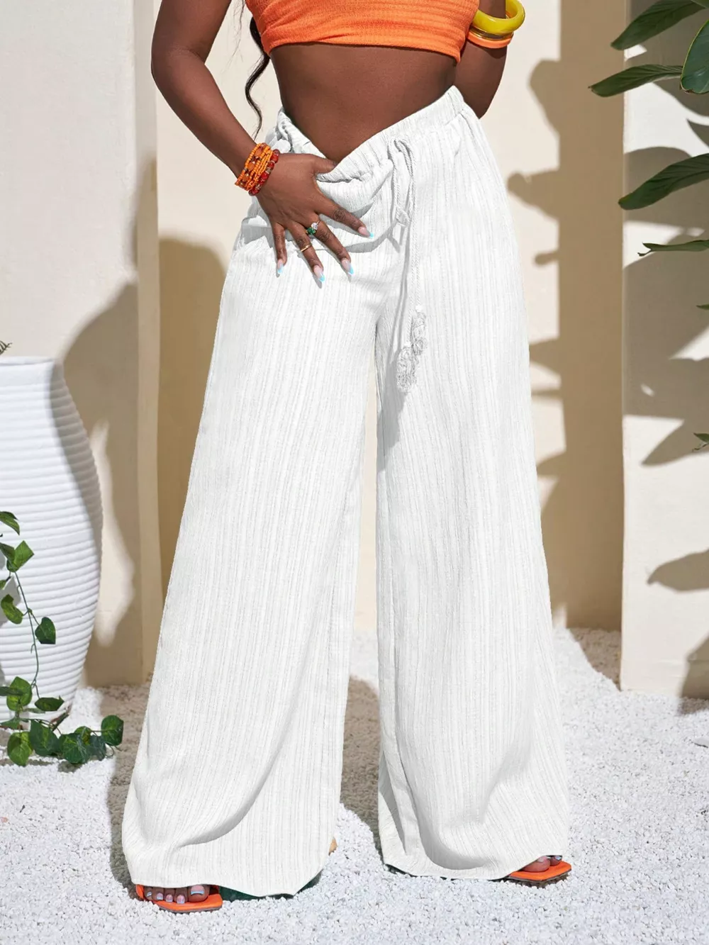 Wide-Leg Pants with Drawstring, image 17