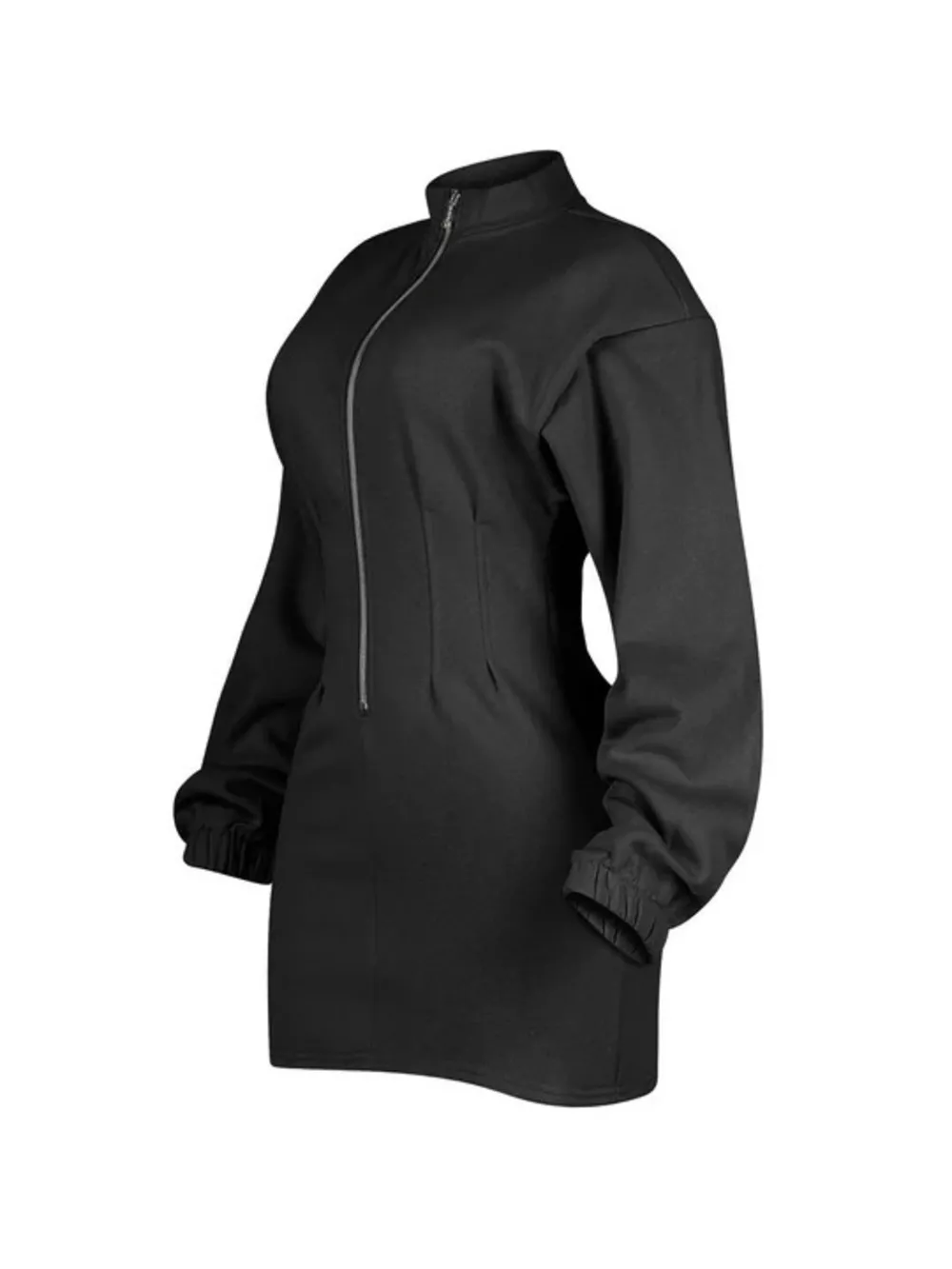 Casual Zip-Up Long Sleeve Mini Dress, image 13