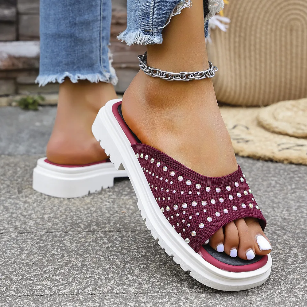 Rhinestone Open Toe Sandals, image 4