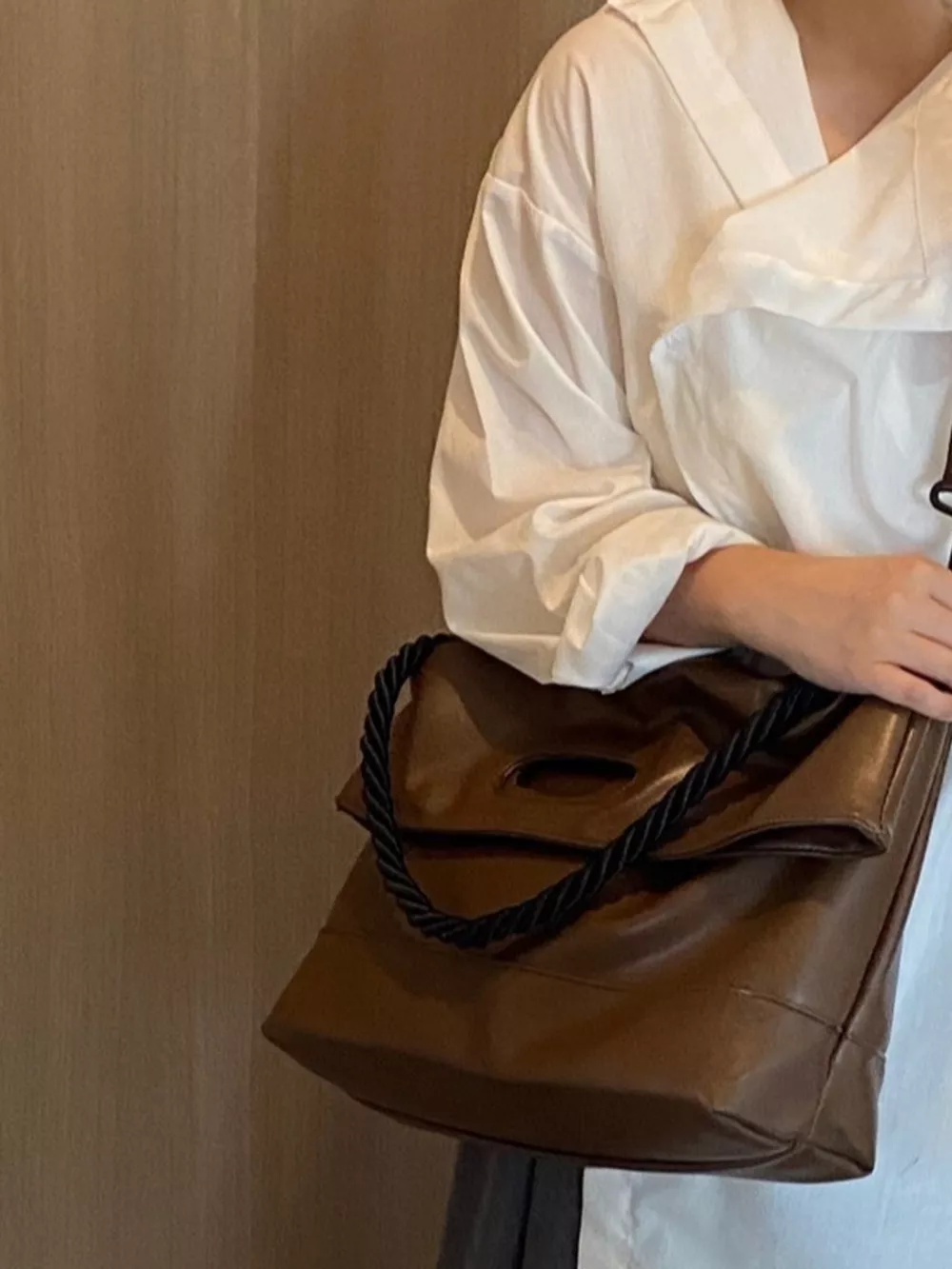 PU Leather Oversized Tote Bag, image 8
