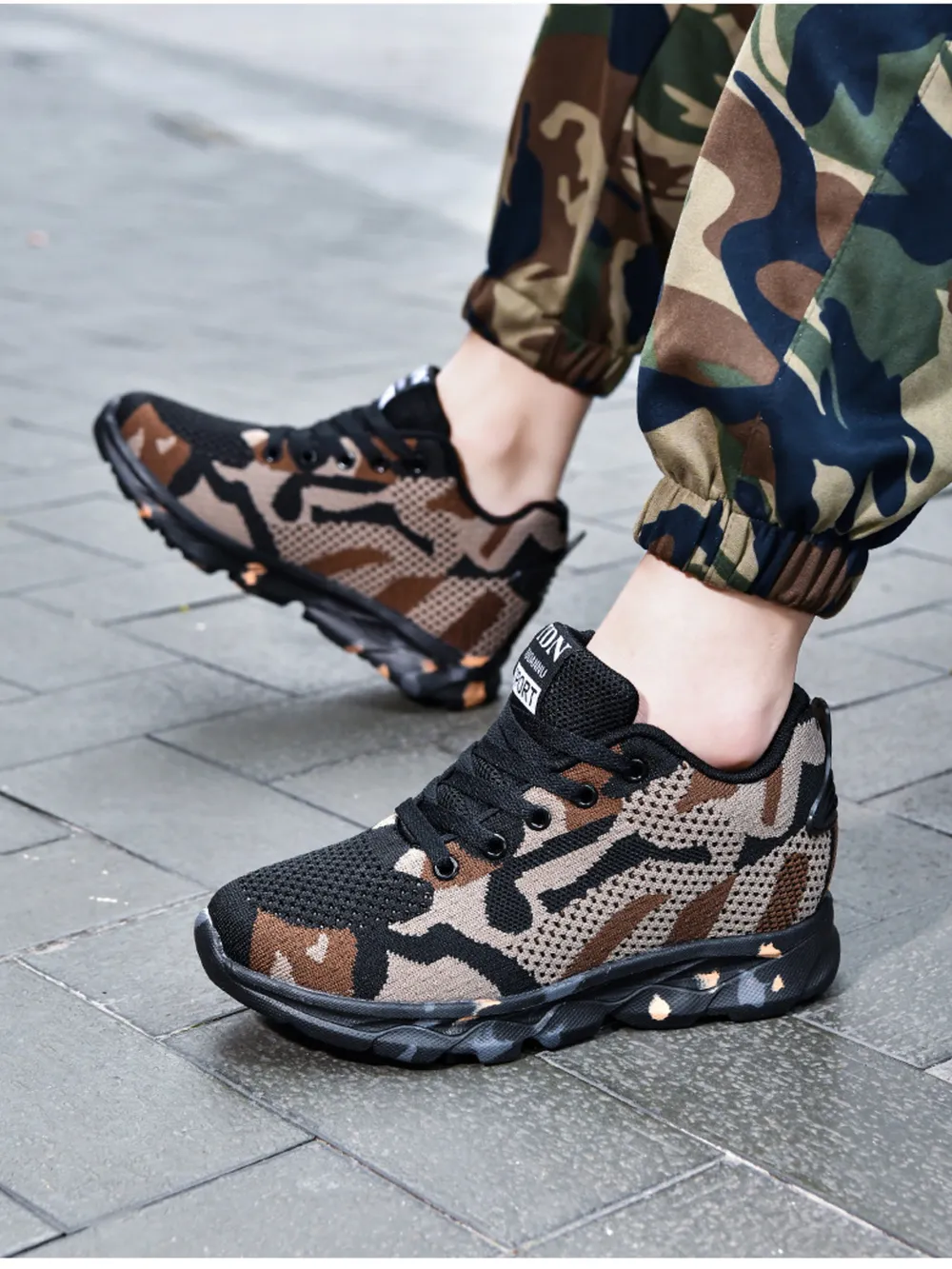 Camouflage Mesh Athletic Sneakers, image 7