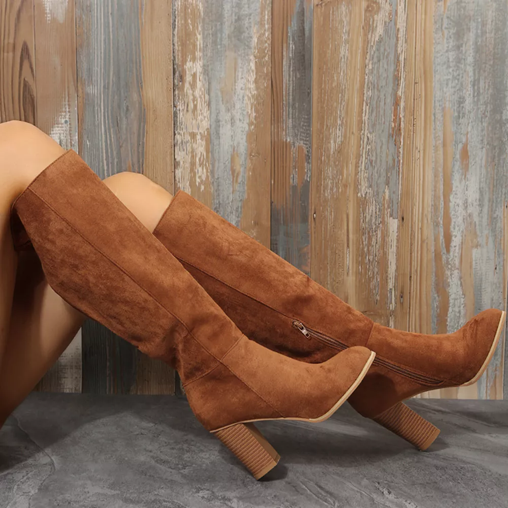 Point Toe Block Heels Boots, image 5