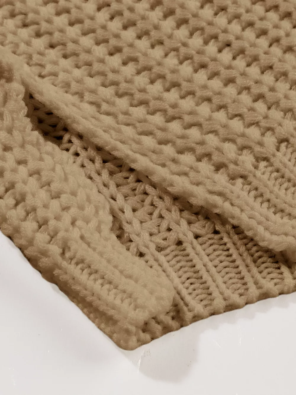 Ribbed Knit Round Neck Slouchy Chunky Sweater, image 17