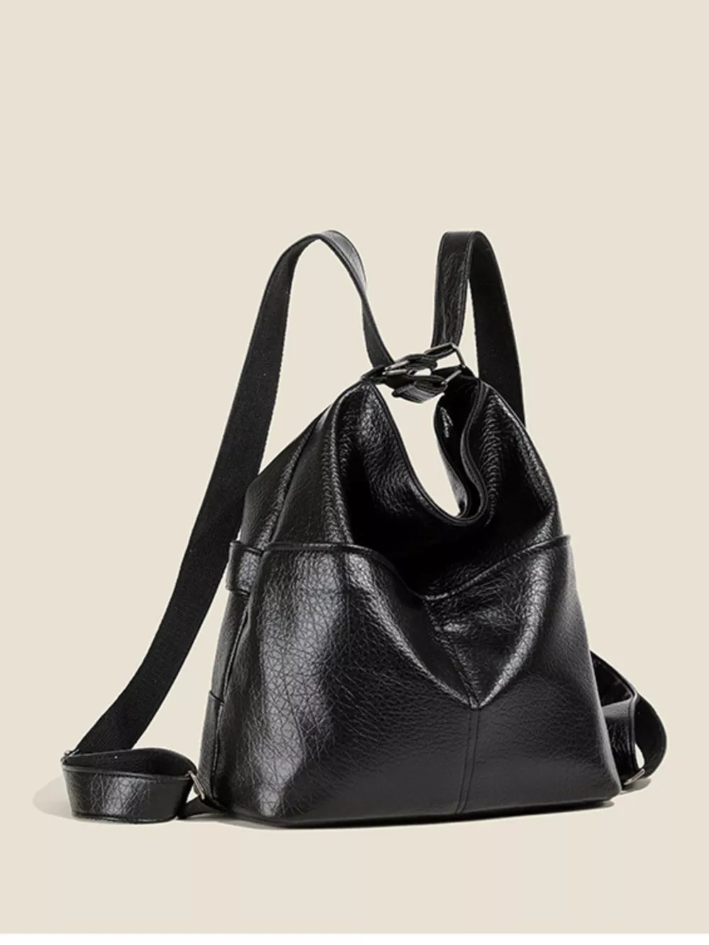 Leather Convertible Shoulder Bag, image 3