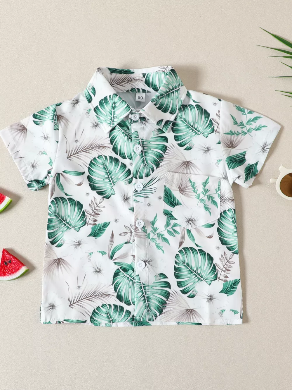 Children's Tropical Print Shirt and Shorts Set, image 3