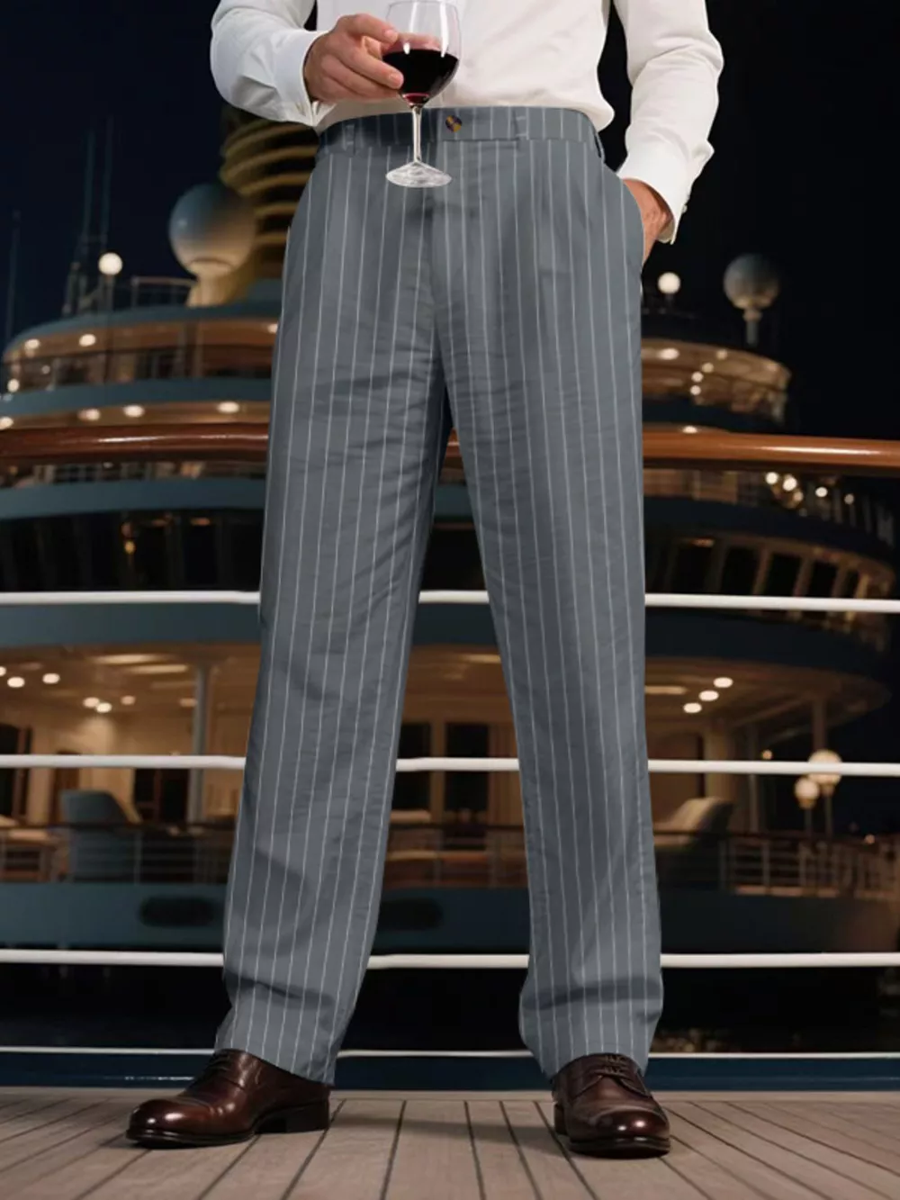 Men's Full Size Striped Wide Leg Pant Plus Size, image 11