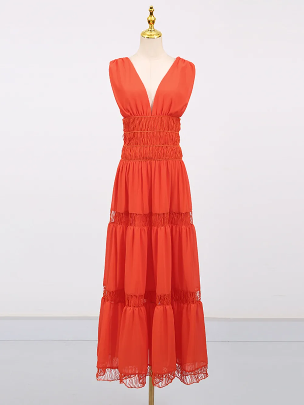 Tiered V-Neck Sleeveless Maxi Dress, image 14