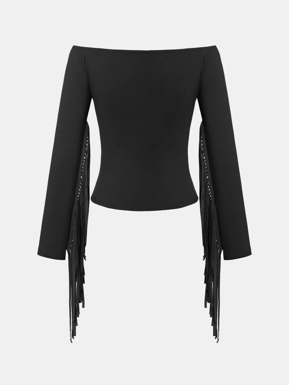 Off-Shoulder Fringe Sleeve T-Shirt, image 7