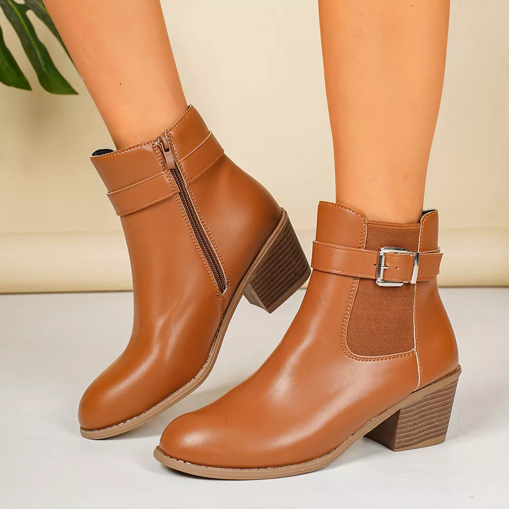 Point Toe Block Heels Boots, image 9
