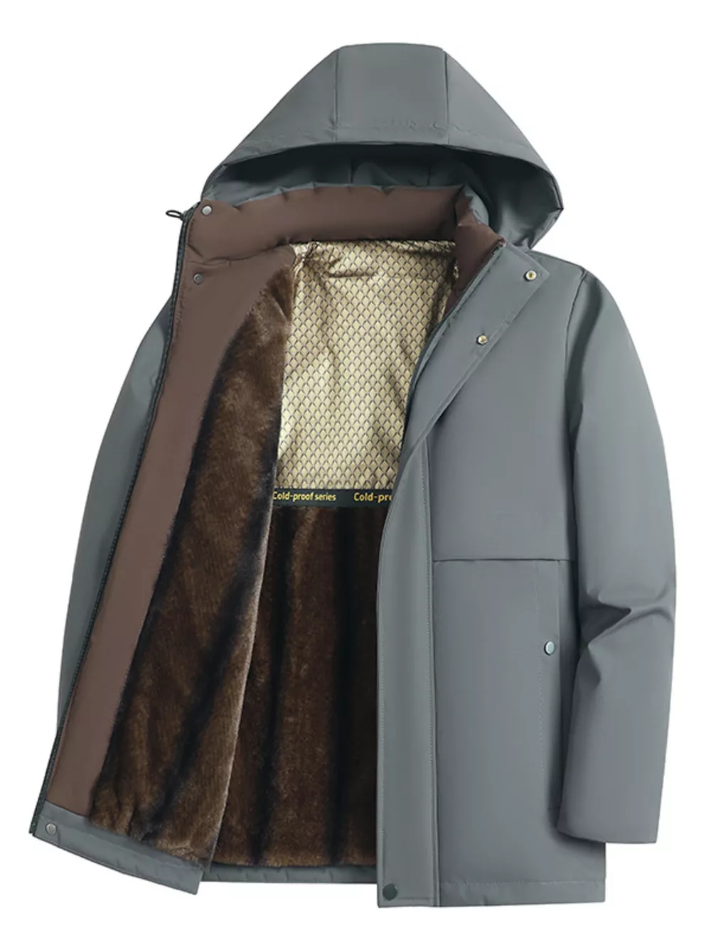 Men's Plus Size Fleece Lined Hooded Winter Coat, image 5