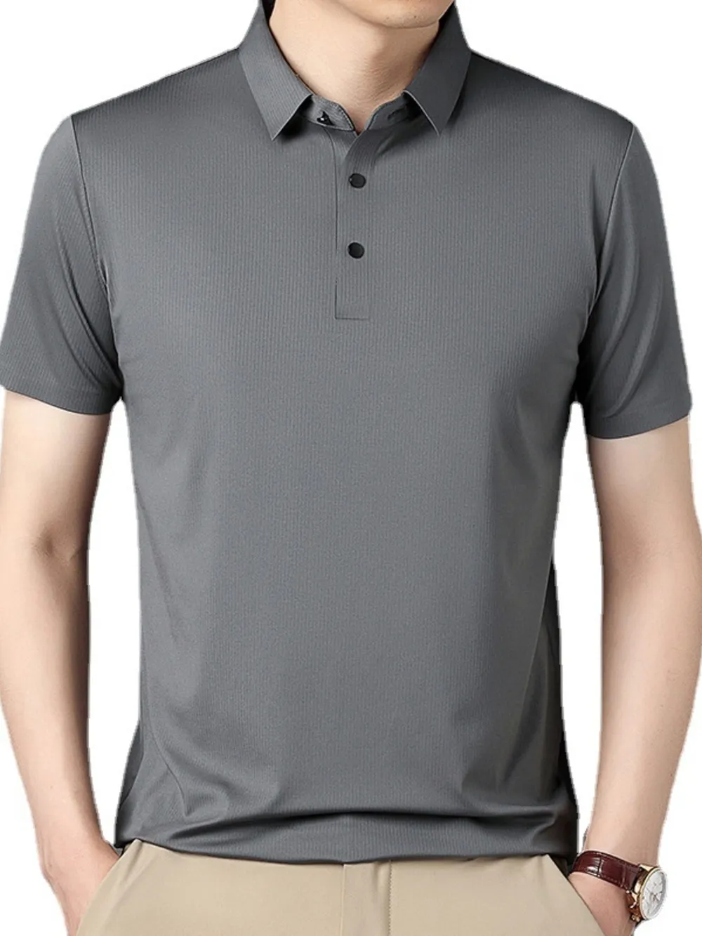 Men's Plus Size Short Sleeve Casual Polo Shirt