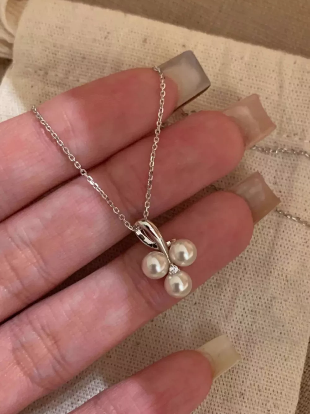 925 Sterling Silver Pearl Pendant Necklace