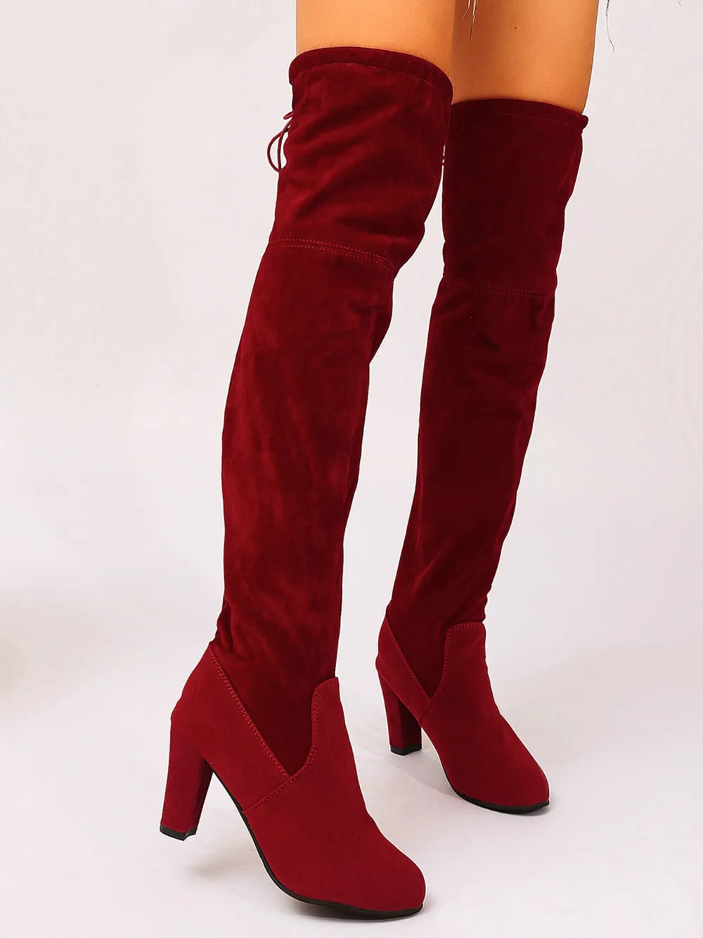Suede Over-The-Knee High Heel Boots, image 11