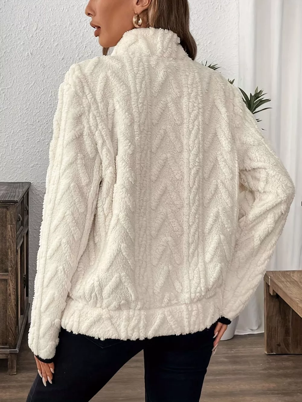Cozy Sherpa Half Zip Sweatshirt, image 4