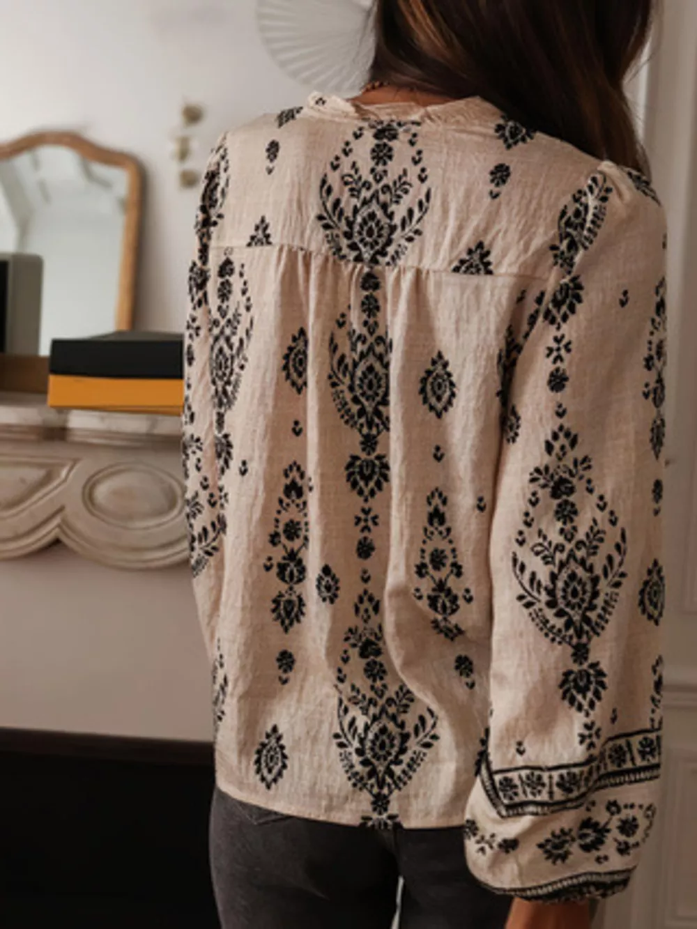 Printed Long Sleeve Blouse, image 17