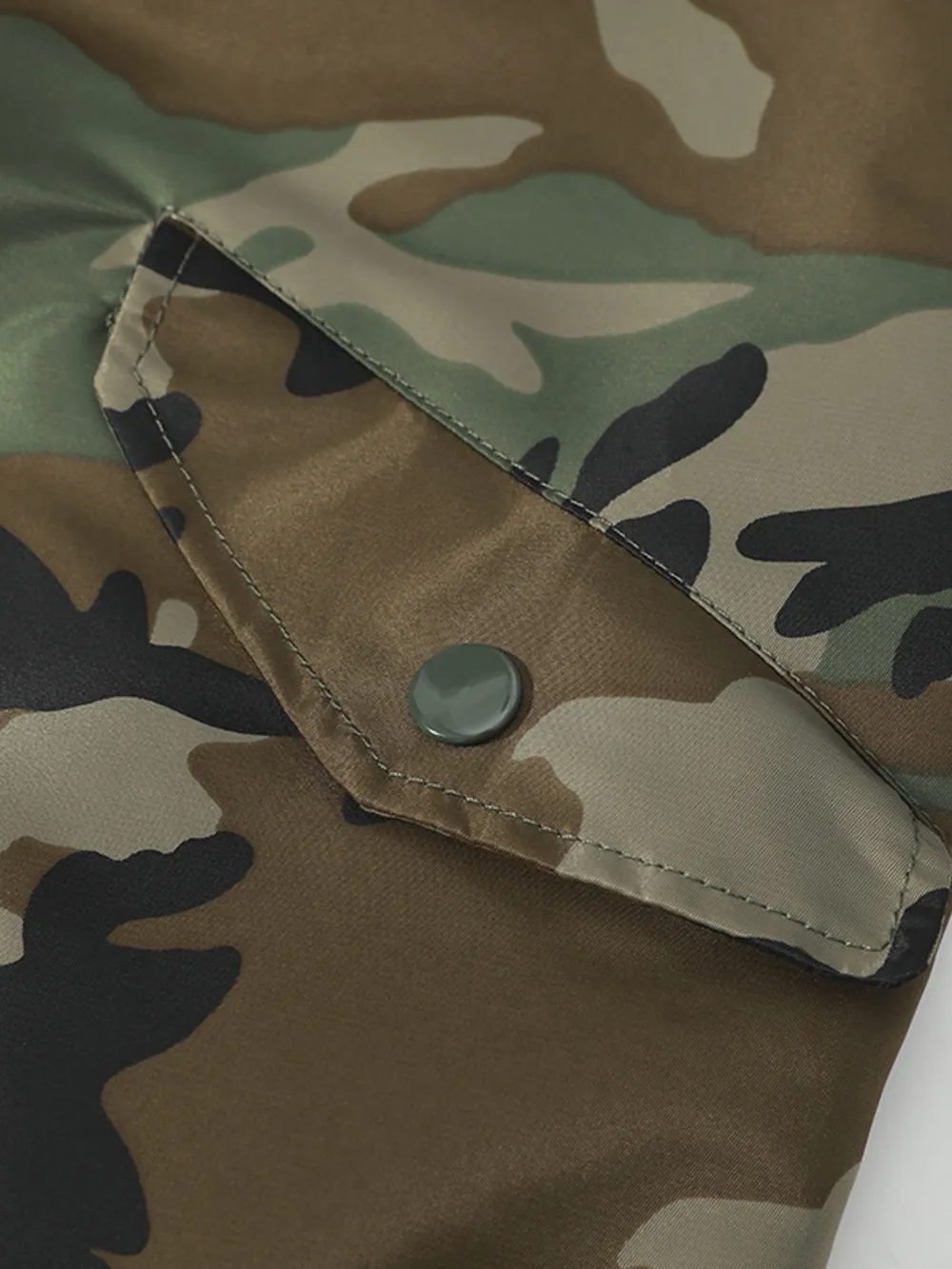 Men's Plus Size Camouflage Zip Up Bomber Jacket, image 4