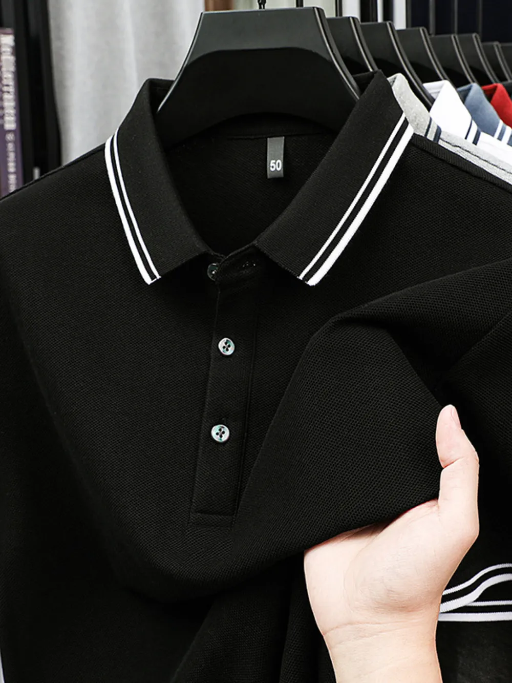 Men's Plus Size Button Detail Short Sleeve Polo